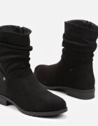 vices Botine Negre Plate cu carâmb încrețit Leriame