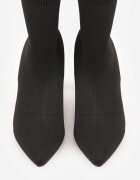 vices Botine negre slip-on cu toc clepsidră decorate cu zirconii Chrisea