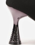 vices Botine negre slip-on cu toc clepsidră decorate cu zirconii Chrisea