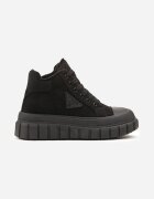 vices Botine Negre Stil Trapper cu Talpă Groasă Texturată cu Ornament Alurriva