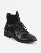 vices Botine Negre Tip Bocanci cu Model de Crocodil Alerriva