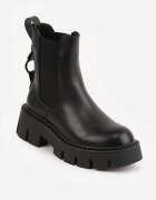 vices Botine Negre Tip Ghete Chelsea cu Talpă Groasă cu Decorațiune Metalică Alorrive