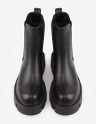 vices Botine Negre Tip Ghete Chelsea cu Talpă Groasă cu Decorațiune Metalică Alorrive