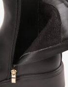 vices Botine Negre Tip Ghete Chelsea pe Platformă cu Ornament Metalic Faliora