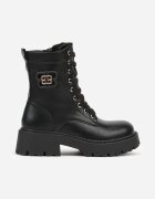 vices Botine Negre Worker Decorate cu Aplicație Metalică la Carâmb Bevea