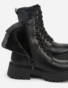 vices Botine Negre Worker Decorate cu Aplicație Metalică la Carâmb Bevea