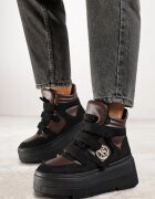 vices Botine Negru-Maro Stil sneakers cu Platformă Afirriva