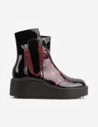 vices Botine Negru-Roșii Lăcuite pe Platformă și Toc Pană Gamillia