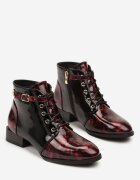 vices Botine Negru-Roșu Decorate Cu Cataramă Gelisa