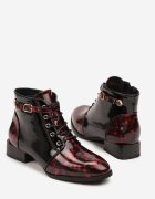 vices Botine Negru-Roșu Decorate Cu Cataramă Gelisa