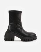 vices Botine pe Toc și cu Talpă Groasă cu Aplicație Metalică Leiana Negre