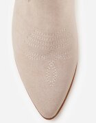 vices Botine perforate bej deschis cu toc stil cowboy Helori