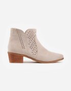 vices Botine perforate bej deschis cu toc stil cowboy Selrith