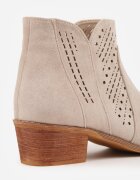 vices Botine perforate bej deschis cu toc stil cowboy Selrith