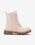 vices Botine Roz Lăcuite pe Talpă Groasă în Stil Worker Lerissha