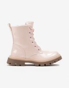 vices Botine Roz Plate Lăcuite în stil worker Meristha