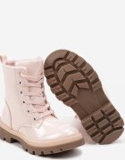 vices Botine Roz Plate Lăcuite în stil worker Meristha