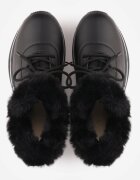 vices Botine Sneakers Negre cu Talpă Groasă cu Blăniță Biqilee