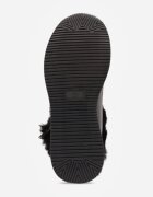 vices Botine Sneakers Negre cu Talpă Groasă cu Blăniță Biqilee