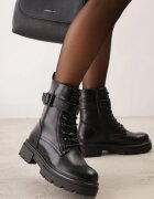 vices Botine Worker Negre cu Curea Decorativă cu Cataramă Feillis