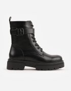 vices Botine Worker Negre cu Curea Decorativă cu Cataramă Feillis