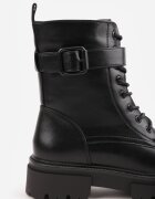 vices Botine Worker Negre cu Curea Decorativă cu Cataramă Feillis