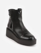 vices Botki Negre din Imitație de Piele cu Platformă cu Imprimeu Crocodil Falarena
