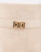 vices Cizme Bej cu toc gros cu carâmb încrețit imitând un crac de pantalon Rittia