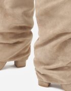 vices Cizme bej închis cu toc bloc cu carâmb încrețit care imită o cracă de pantaloni Rittia