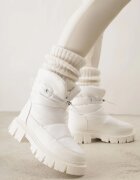 vices Cizme de zăpadă albe matlasate cu talpă groasă cu șnur elastic Orbica
