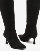 vices Cizme Elegante Negre cu Toc Stiletto din Imitație de Antilopă Izanori