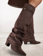 vices Cizme Maro cu toc gros cu carâmb încrețit imitând cracul pantalonului Rittia