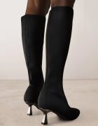 vices Cizme Negre cu Toc Kitten cu Gambă Elastică Asenella