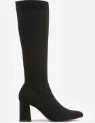 vices Cizme Negre Elegante pe Toc Gros cu Tijă Tip Șosetă Mialles
