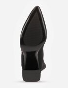 vices Cizme Negre Tip Șosetă pe Toc Geometric cu Vârf Ascuțit Zevra