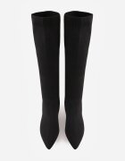 vices Cizme Negru-Auriu cu Toc Kitten cu Gambă Elastică Asenella