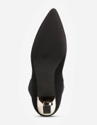 vices Cizme Negru-Auriu cu Toc Kitten cu Gambă Elastică Asenella