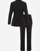 vices Costum cu sacou cambrat cu cataramă și pantaloni cu cusături decorative Deroya Negru