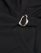 vices Costum cu sacou cambrat cu cataramă și pantaloni cu cusături decorative Deroya Negru