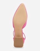 vices Escarpini fucsia cu toc geometric cu branț din piele Falori
