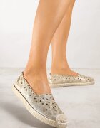 vices Espadrile Aurii Ajourate cu Împletitură Decorativă Arivrae