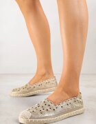 vices Espadrile Aurii Ajourate cu Împletitură Decorativă Arivrae