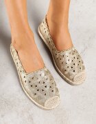 vices Espadrile Aurii Ajourate cu Împletitură Decorativă Arivrae