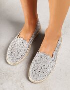 vices Espadrile Cenușii Perforate cu model Floral din Împletitură Donavia