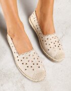 vices Espadrile Decupate Bej cu Împletitură Decorativă Arivrae