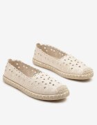 vices Espadrile Decupate Bej cu Împletitură Decorativă Arivrae