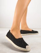 vices Espadrile negre perforate cu împletitură decorativă Arivrae