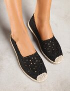 vices Espadrile negre perforate cu împletitură decorativă Arivrae