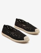 vices Espadrile negre perforate cu împletitură decorativă Arivrae