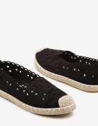 vices Espadrile negre perforate cu împletitură decorativă Arivrae